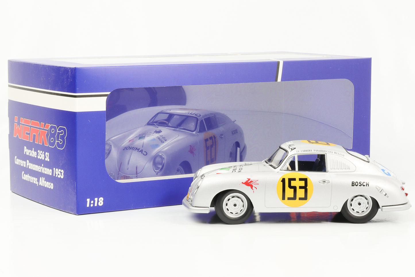 1:18 Porsche 356 SL #153 Carrera Panamericana 1953 Contreras Alfonso WERK83 diecast