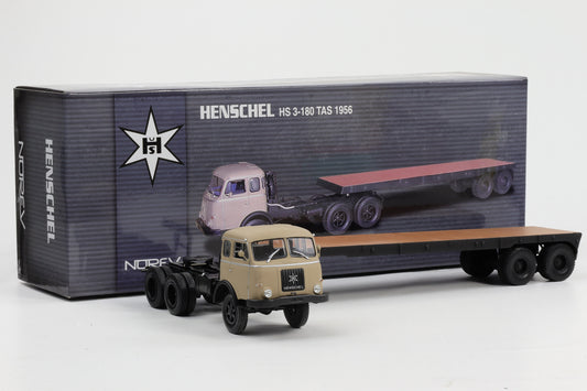 1:43 Norev Henschel HS 3-180 TAS 1956 beige mit Trailer