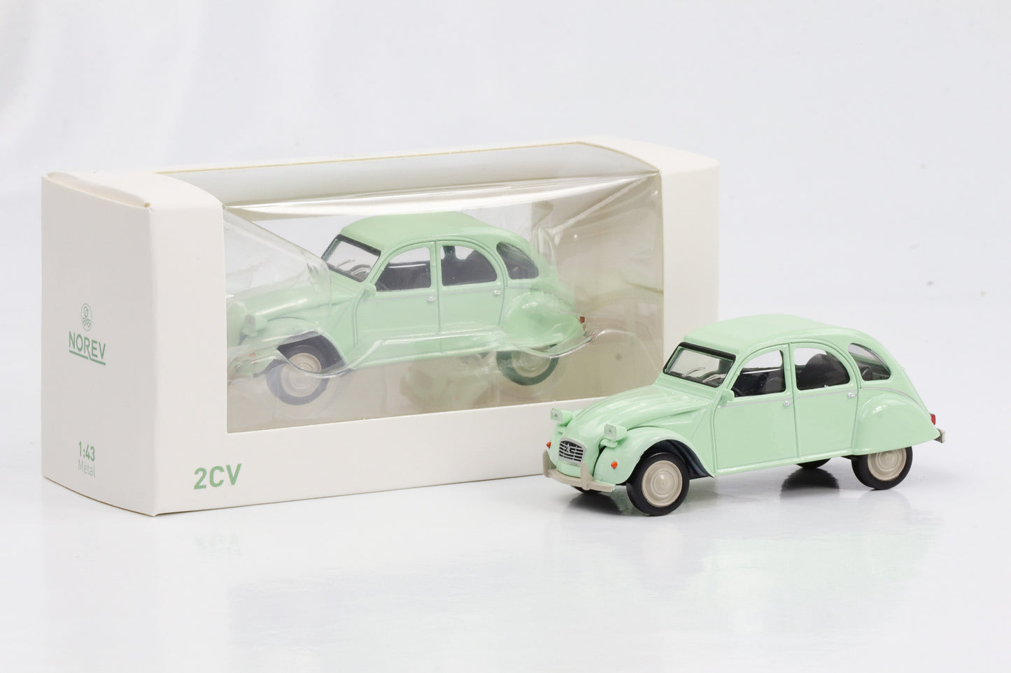 1:43 Citroen 2CV 6 Club mintgrün 1979 Norev Jet Car diecast