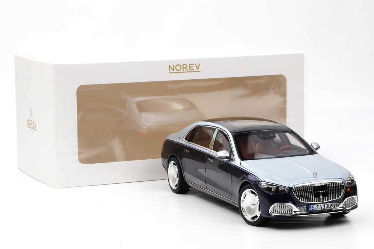 1:18 Norev Mercedes Maybach S Class Type Z223 2021 Nautical Blue / High Tech Silver