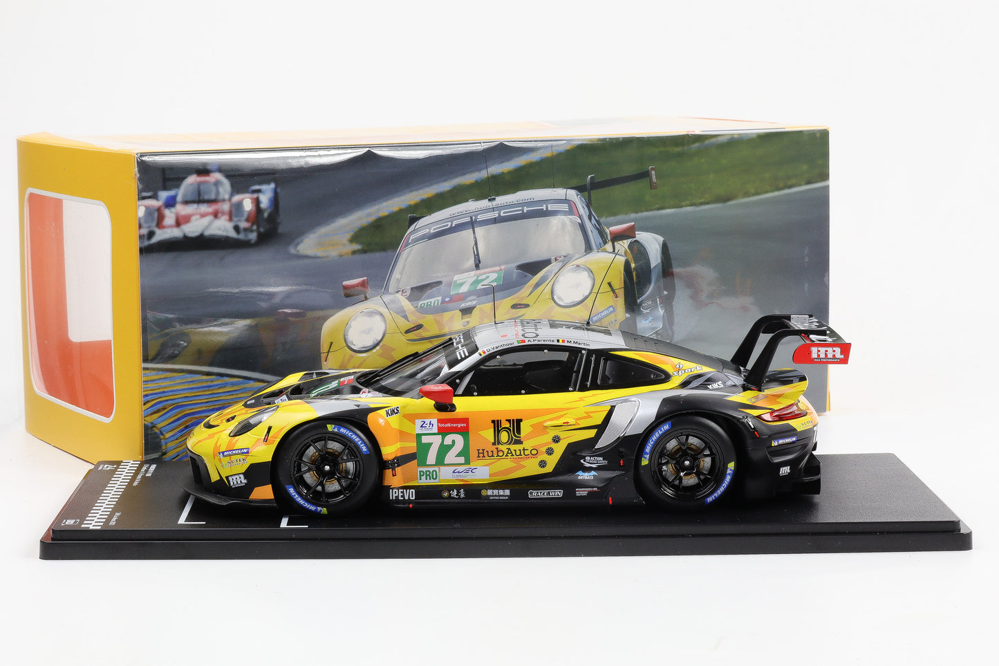 1:18 IXO Porsche 911 RSR #72 24h LeMans 2021 HubAuto Racing diecast