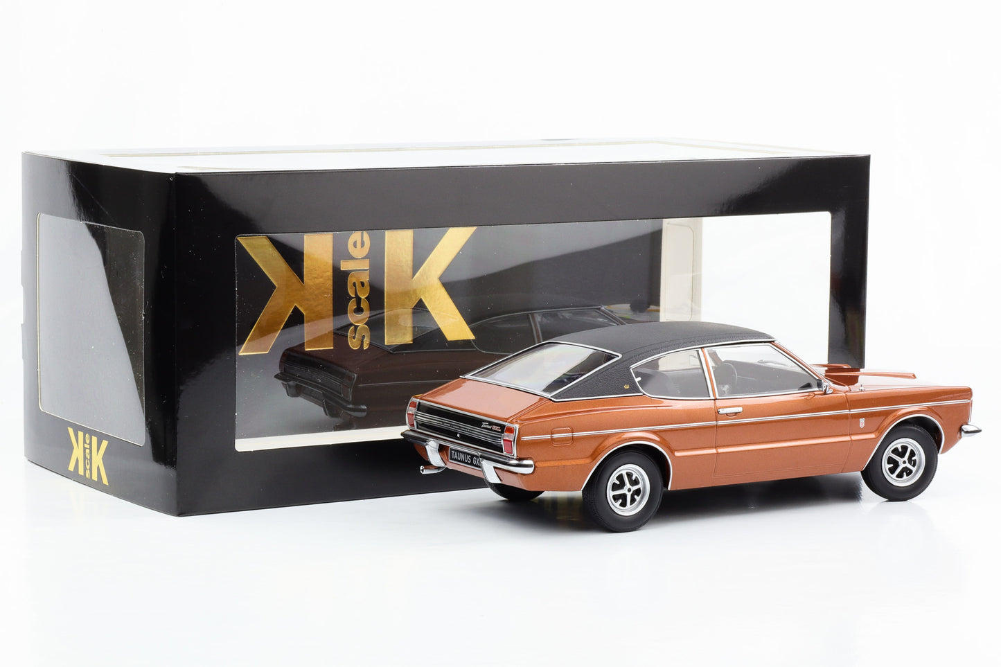 1:18 Ford Taunus GXL Coupe mit Vinyldach 1971 braunmetallic 1:18 KK-Scale