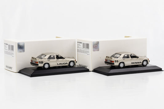 1:43 Mercedes-Benz 190E 2.3-16V Set Senna #11 Lauda #18 Nürburgring 84 Minichamps