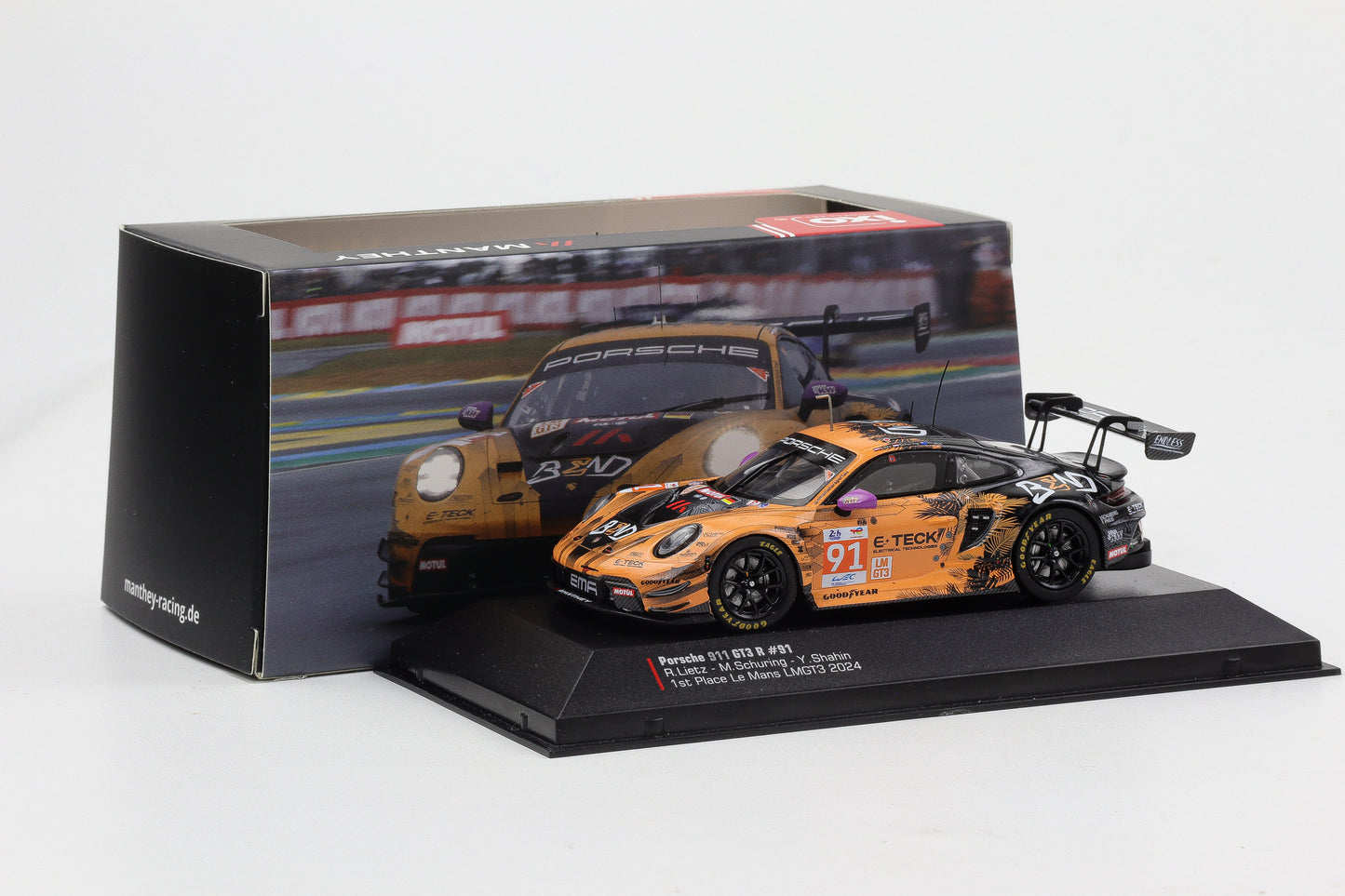 1:43 IXO Manthey Porsche 911 GT3 R #91 Class Winner 24h LeMans 2024