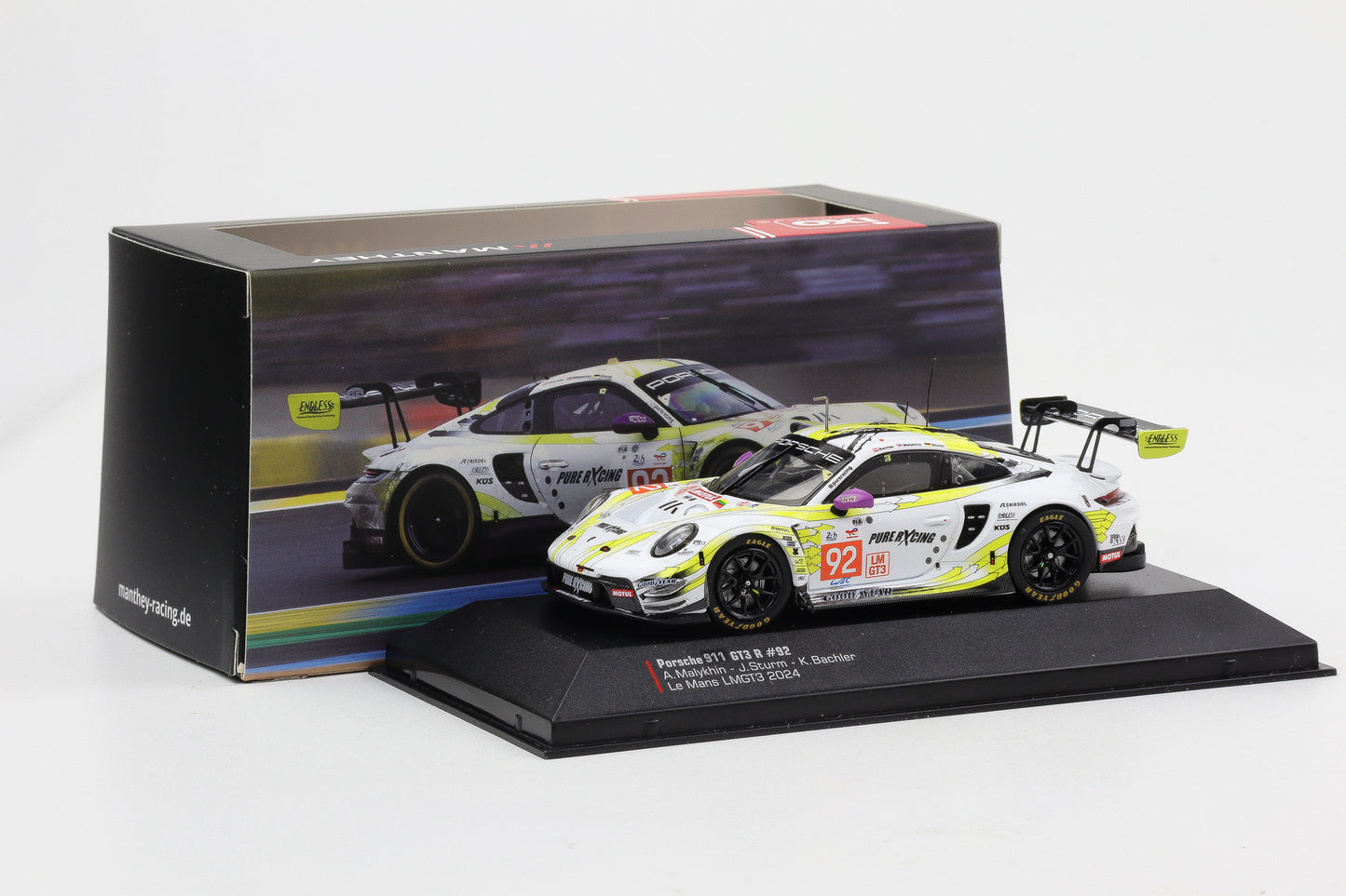 1:43 IXO Manthey Racing Porsche 911 GT3 R #92 24h LeMans 2024 LMGT3