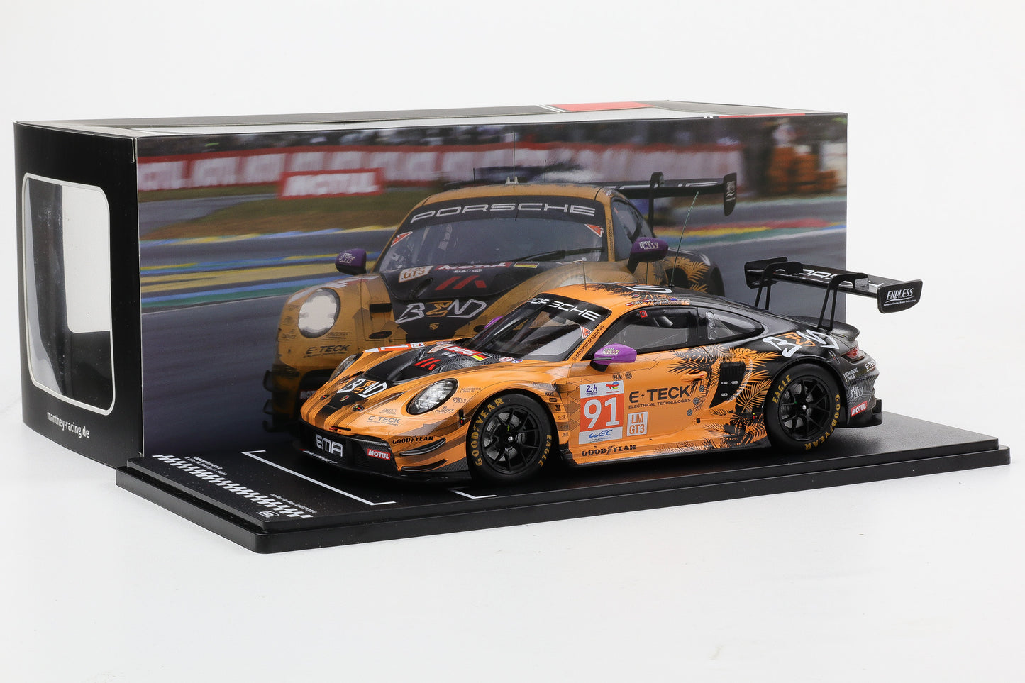 1:18 IXO Manthey Porsche 911 GT3 R #91 Class Winner 24h LeMans 2024 LMGT3