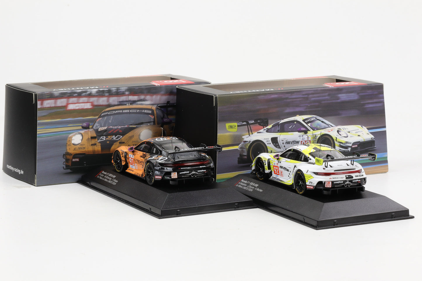 1:43 IXO Manthey Porsche Racing Set 911 GT3 R #91 #92 24h LeMans 2024