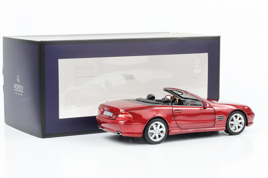 1:18 Norev Mercedes-Benz SL500 R230 mit Hardtop 2003 rot metallic 1/300