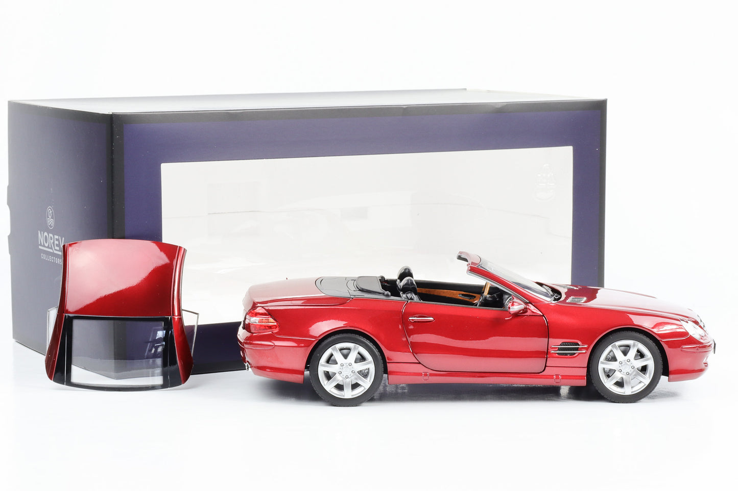 1:18 Norev Mercedes-Benz SL500 R230 mit Hardtop 2003 rot metallic 1/300
