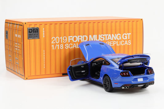 1:18 Diecast Masters Ford Mustang GT 5.0 Coupe LHD Kona blue 2019