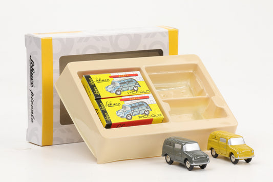 1:90 Schuco Piccolo 2x Volkswagen Fridolin Deutsche Bundespost Set gelb/grau Art.Nr. 03929S
