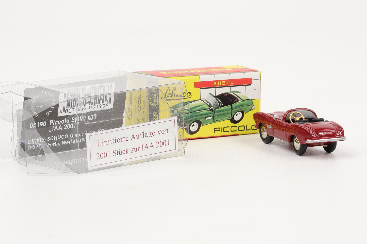1:90 Schuco Piccolo BMW 507 Cabrio IAA 2001 dunkelrot Art.Nr. 05190