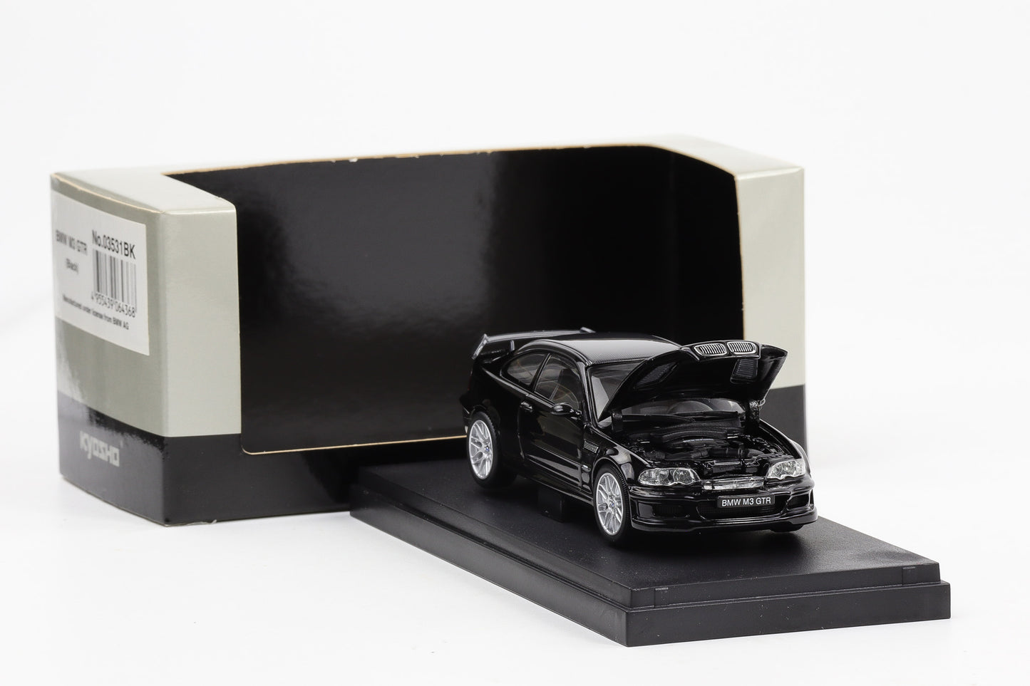 1:43 Kyosho BMW M3 E46 GTR Street Version schwarz Carbondach 03531BK