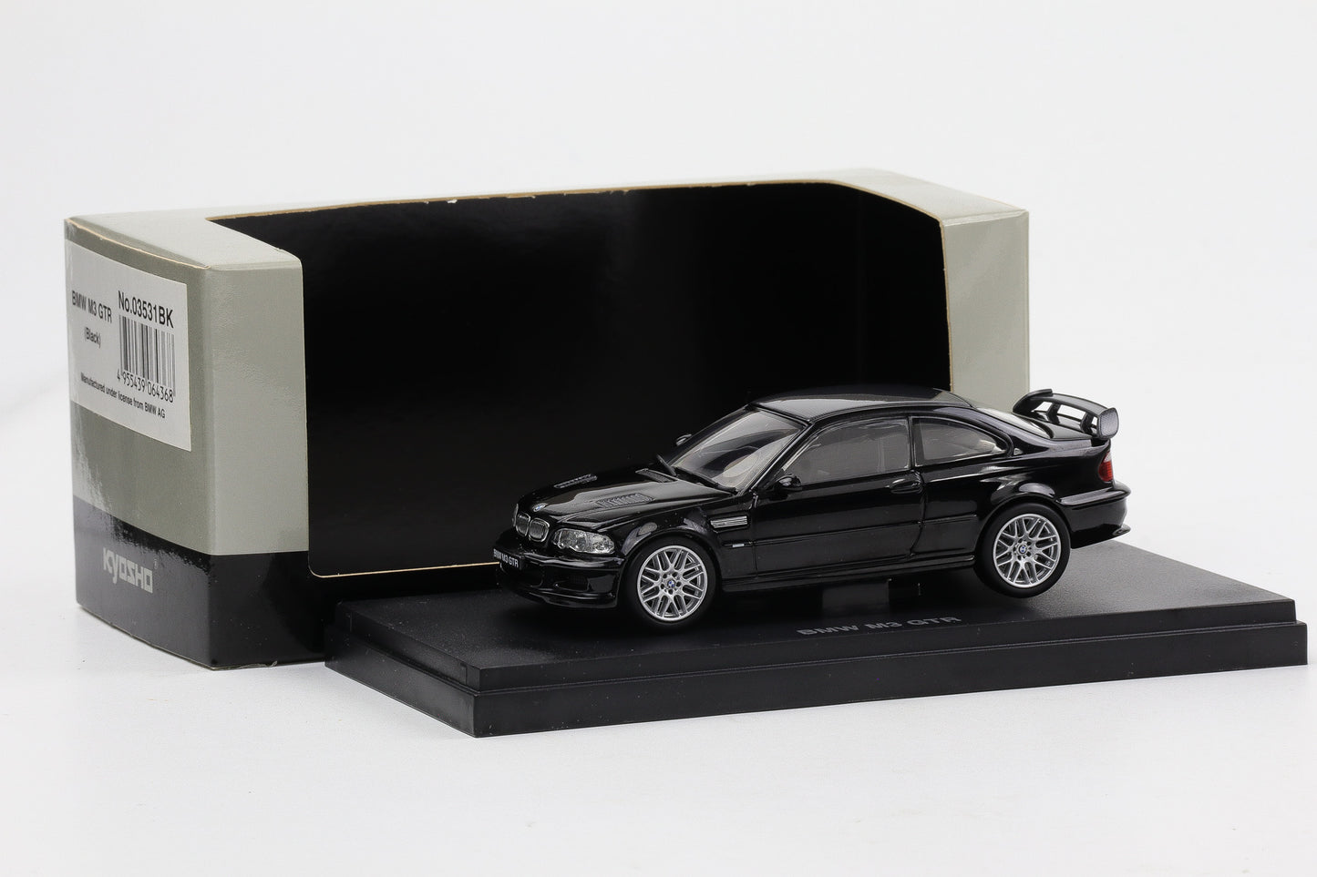 1:43 Kyosho BMW M3 E46 GTR Street Version schwarz Carbondach 03531BK