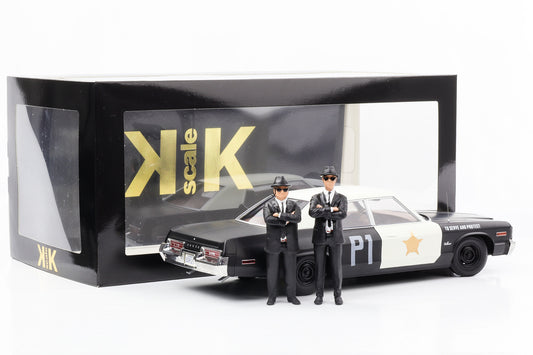 1:18 Dodge Monaco 1974 Bluesmobile mit 2 Figuren Blues Brothers KK-Scale