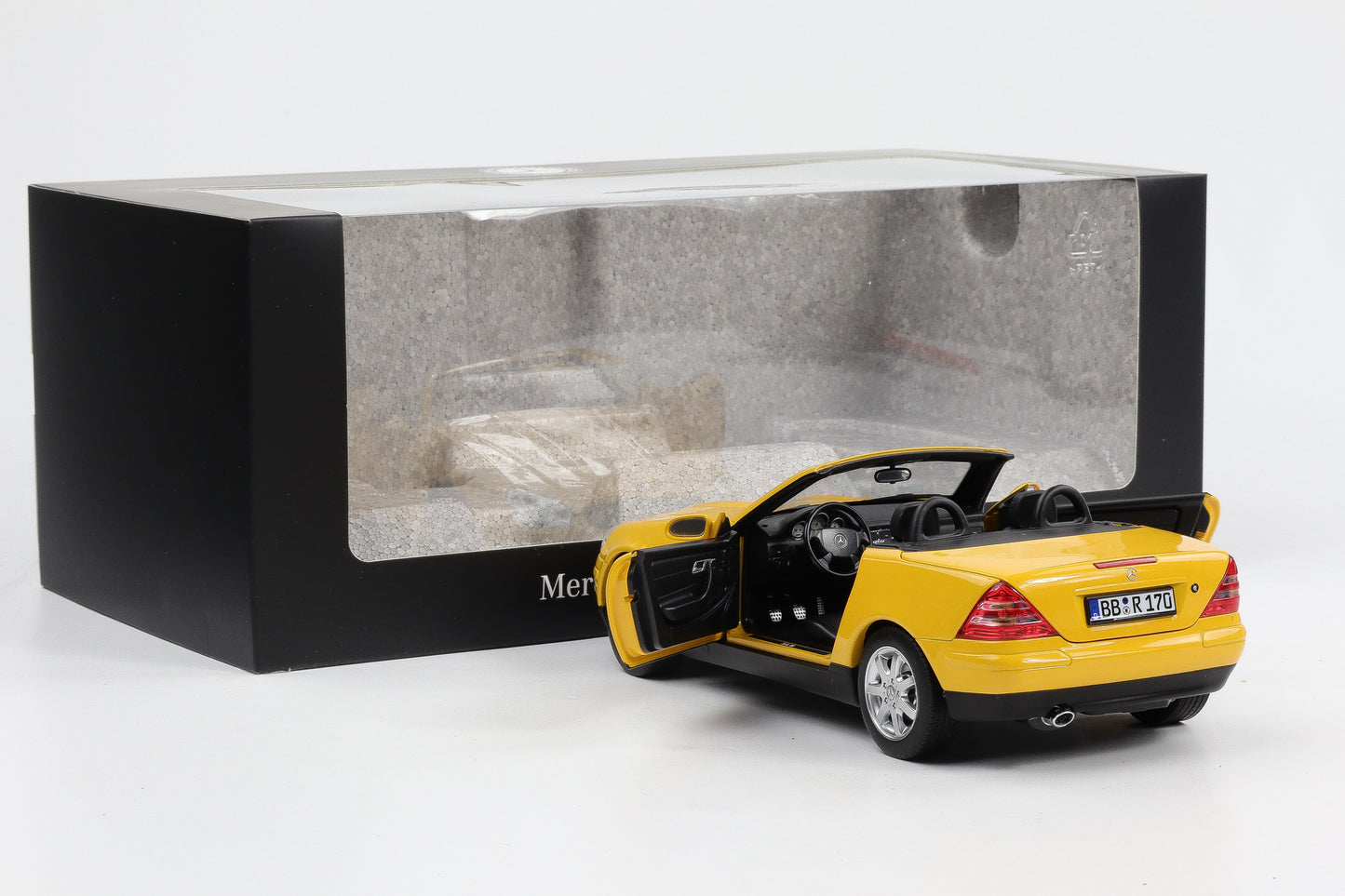 1:18 Norev Mercedes Benz SLK 200 Roadster R170 1996-2000 gelb Dealer