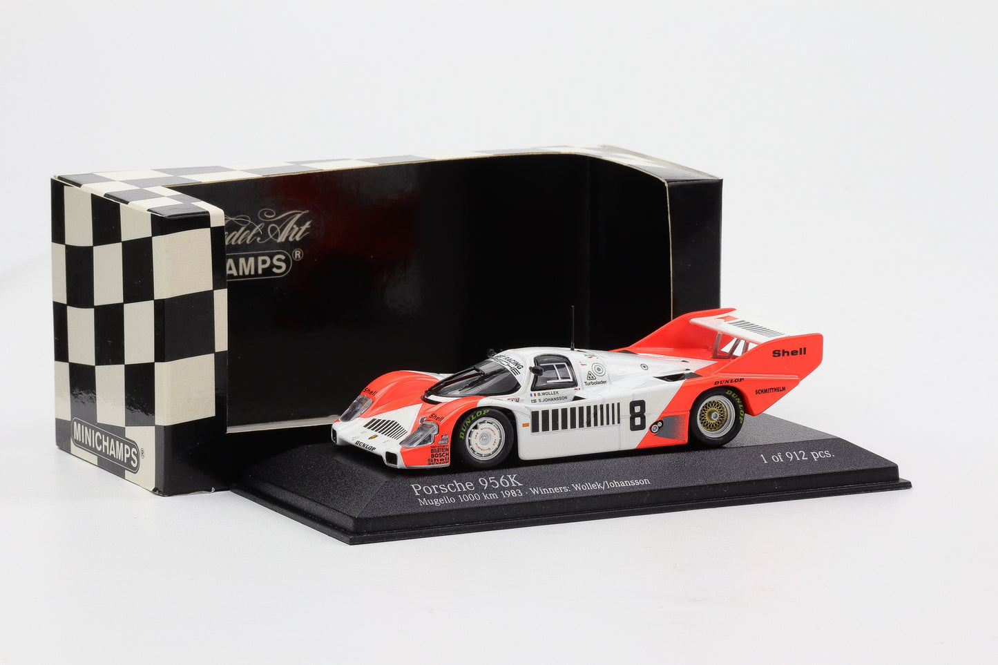 1:43 Minichamps Porsche 956K Team Joest Mugello 1000 km 1983 Winners Wollek Johansson