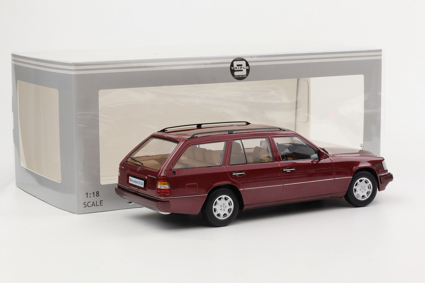 1:18 Triple9 Mercedes-Benz E-Klasse T-Modell S124 1995 almandine red Turbodiesel