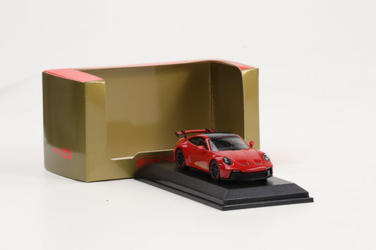 1:64 Minichamps Porsche 911 992 GT3 2021 guards red diecast