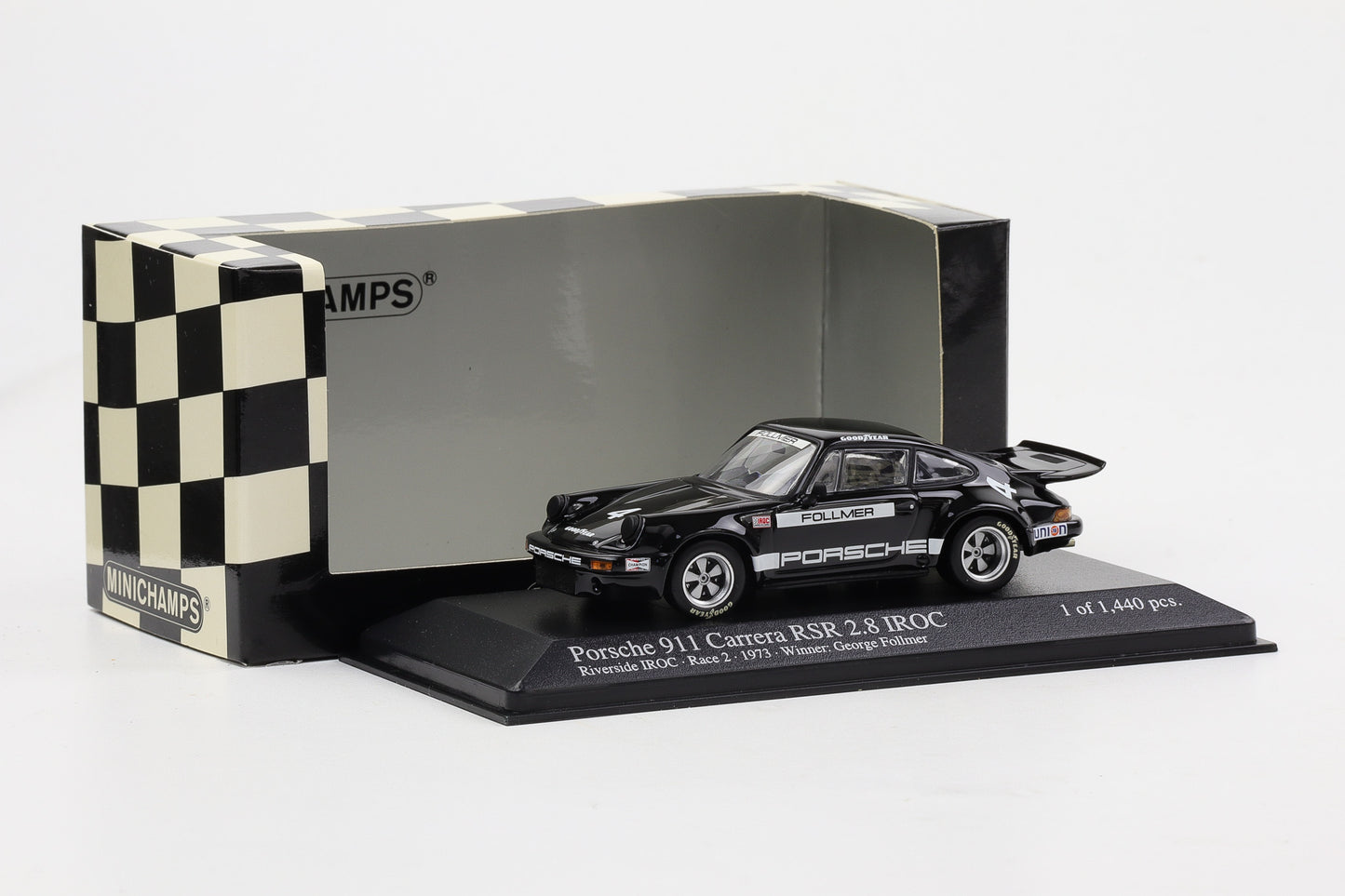 1:43 Minichamps Porsche 911 Carrera RSR 2.8 IROC Riverside IROC 2 1973 Winner Follmer