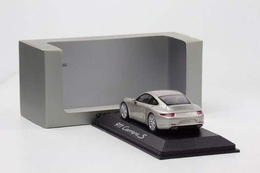 1:43 Minichamps Porsche 911 991 Carrera S silber metallic 2012 Dealer WAP