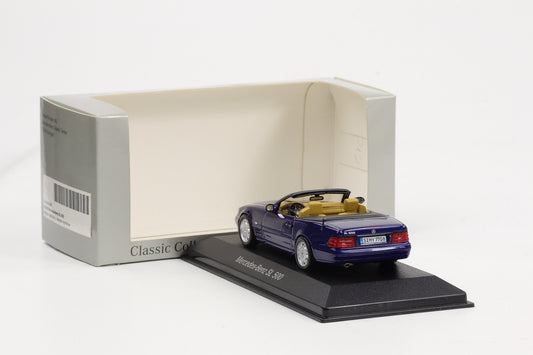 1:43 Minichamps Mercedes-Benz SL 500 R129 1999 designo mysticblau Dealer