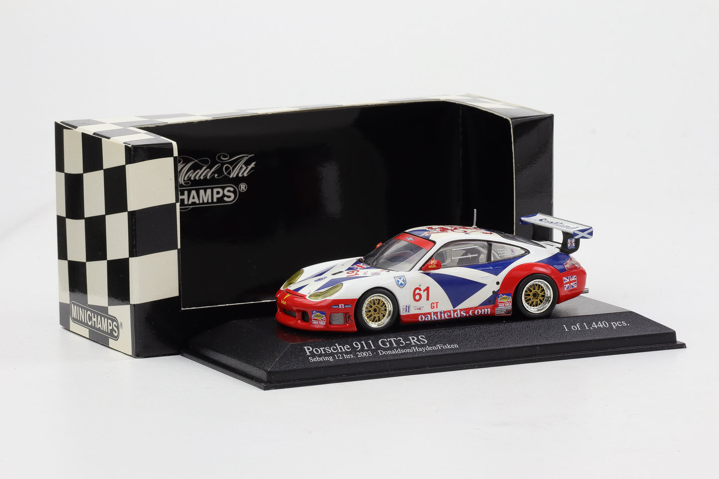 1:43 Minichamps Porsche 911 GT3 RS 12h Sebring 2003 #61 Fisken Hayden Donaldson