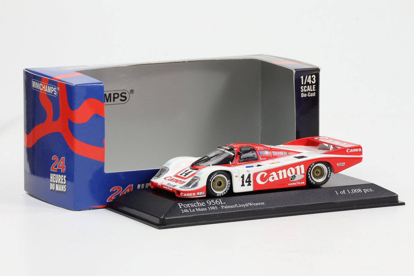 1:43 Minichamps Porsche 956L 24h Le Mans 1985 Palmer Weaver Lloyd #14 Canon