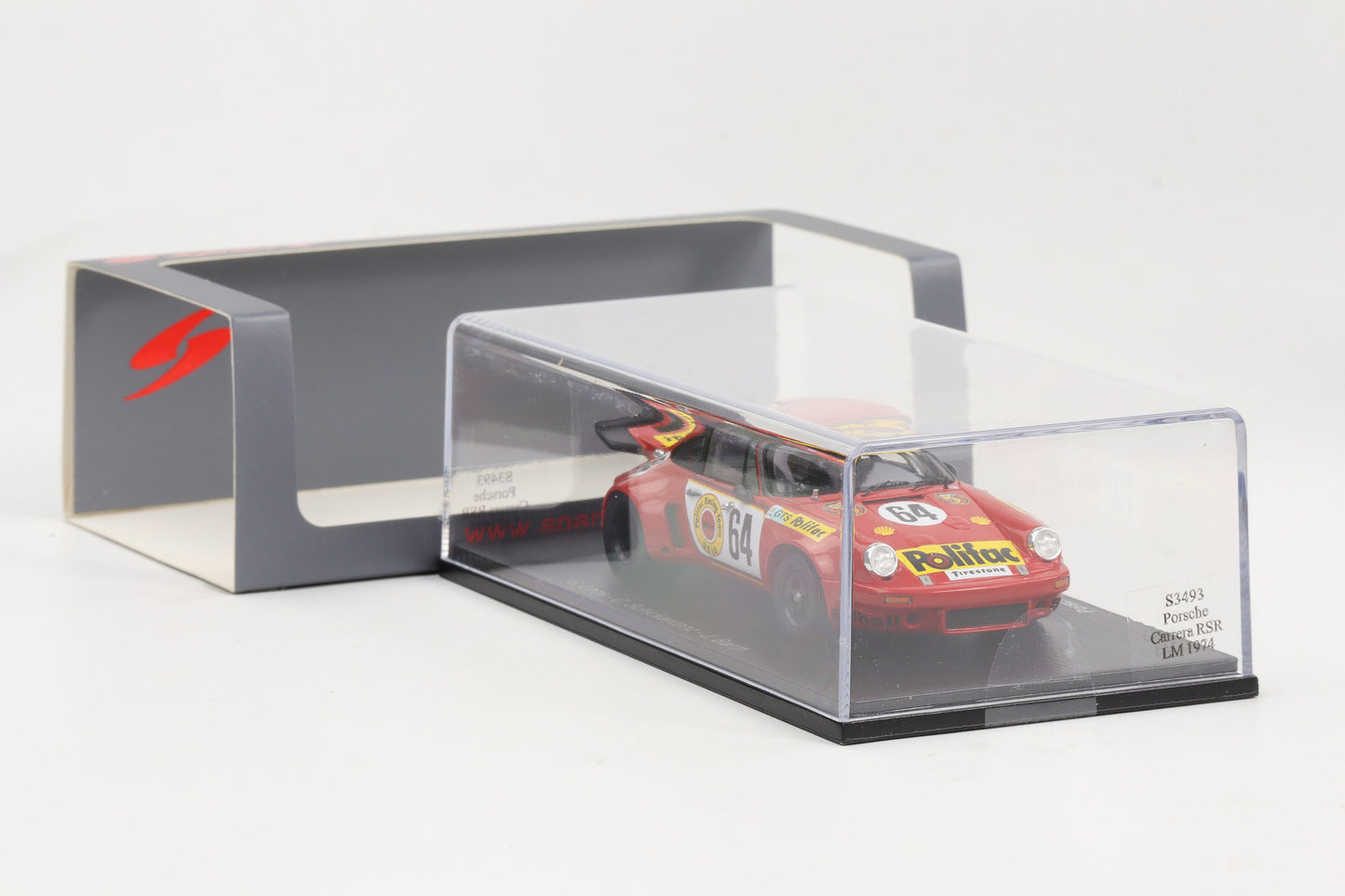 1:43 Spark Porsche Carrera 911 RSR #64 Loos Schickentanz Barth 24H LeMans 1974