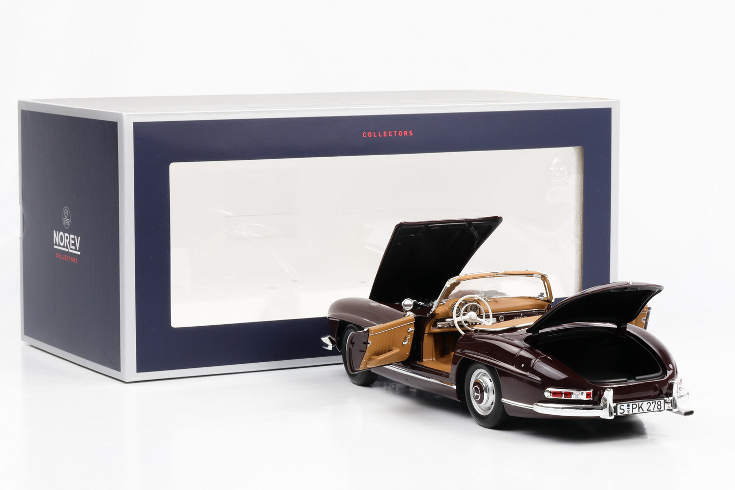 1:18 Norev Mercedes-Benz 300 SL W198 Roadster 1957 dunkelrot 183891