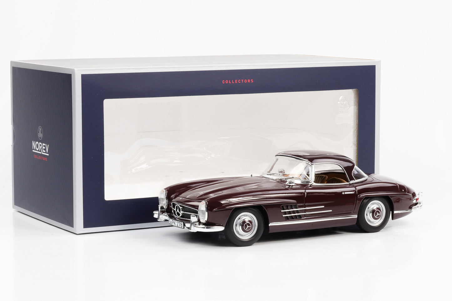 1:18 Norev Mercedes-Benz 300 SL W198 Roadster 1957 dunkelrot 183891