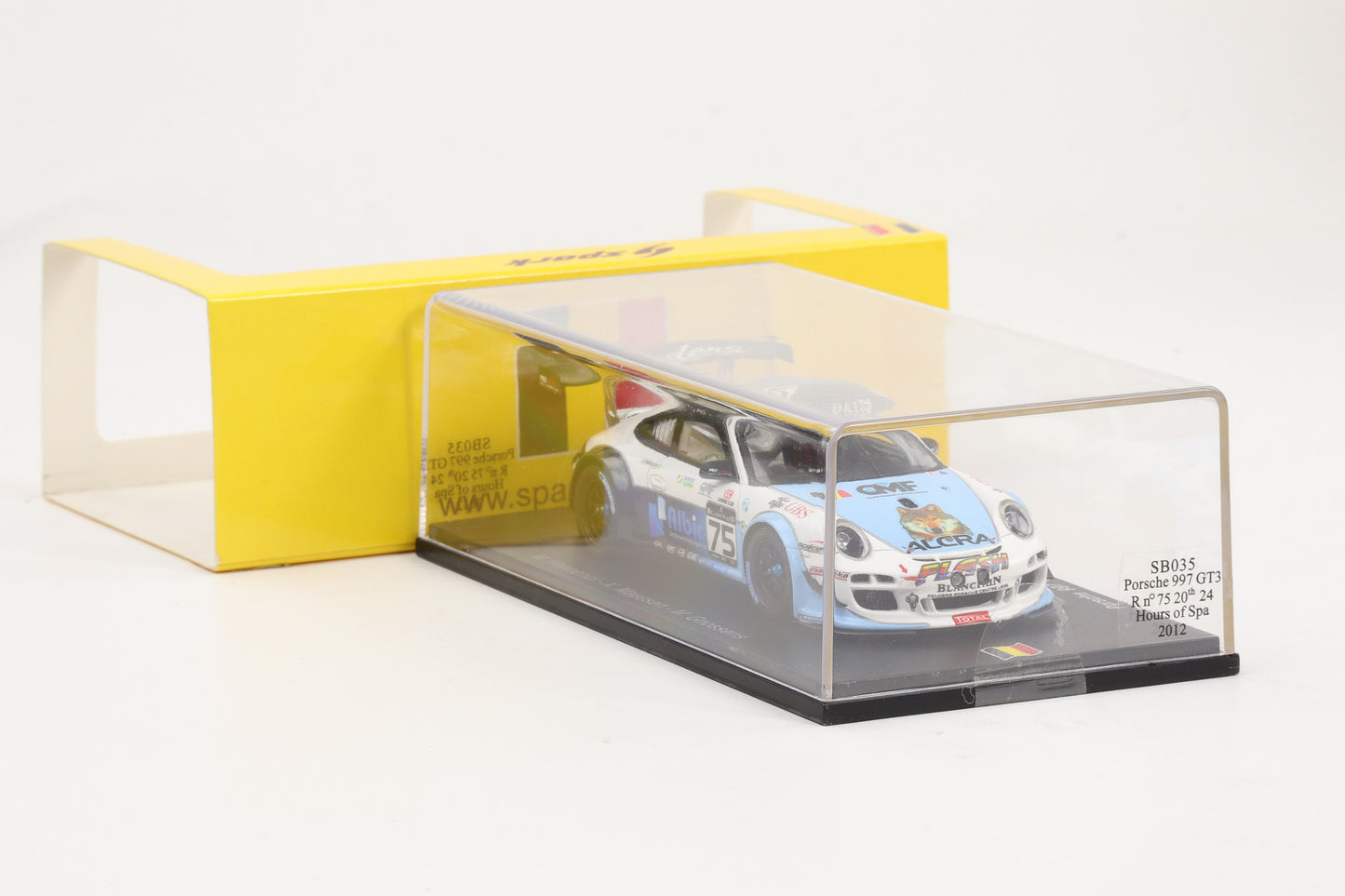 1:43 Spark Porsche 997 GT3 R #75 20th 24h Spa 2012 SB035