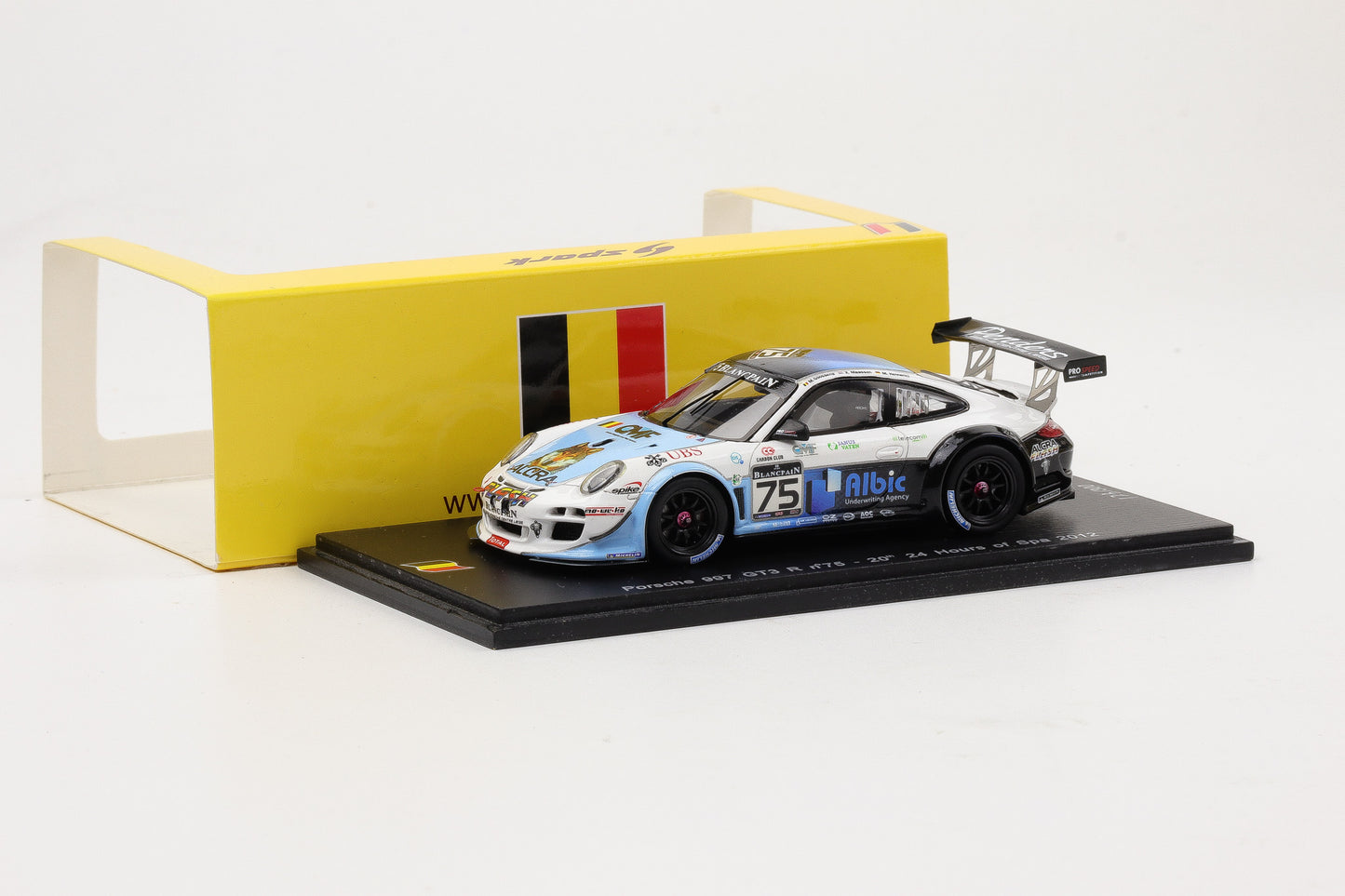 1:43 Spark Porsche 997 GT3 R #75 20th 24h Spa 2012 SB035