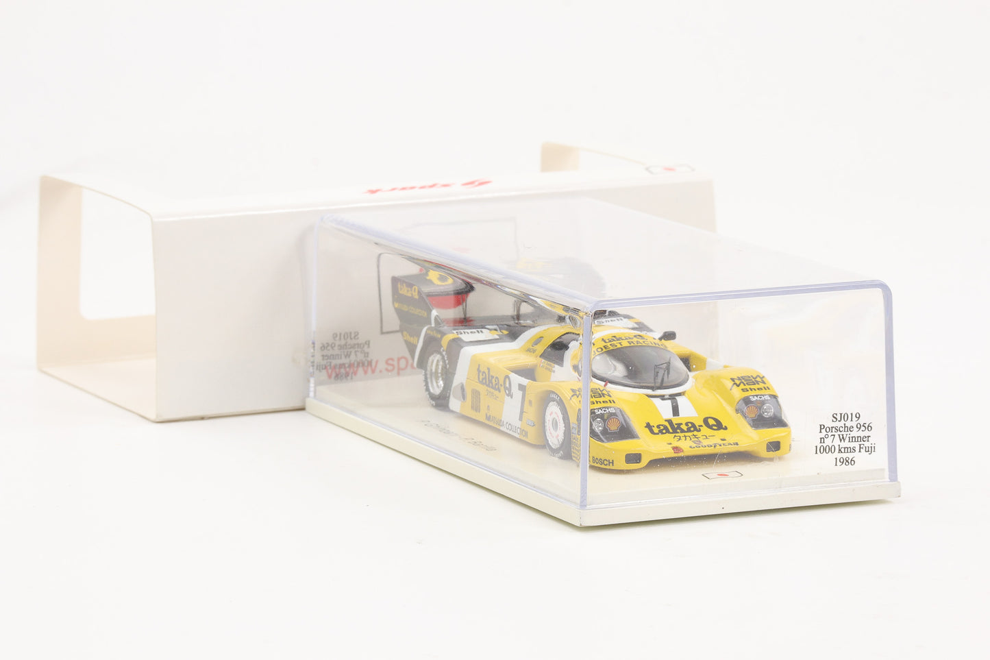 1:43 Spark Porsche 956 #7 Ghinzani Barilla Winner 1000km Fuji 1986 SJ019
