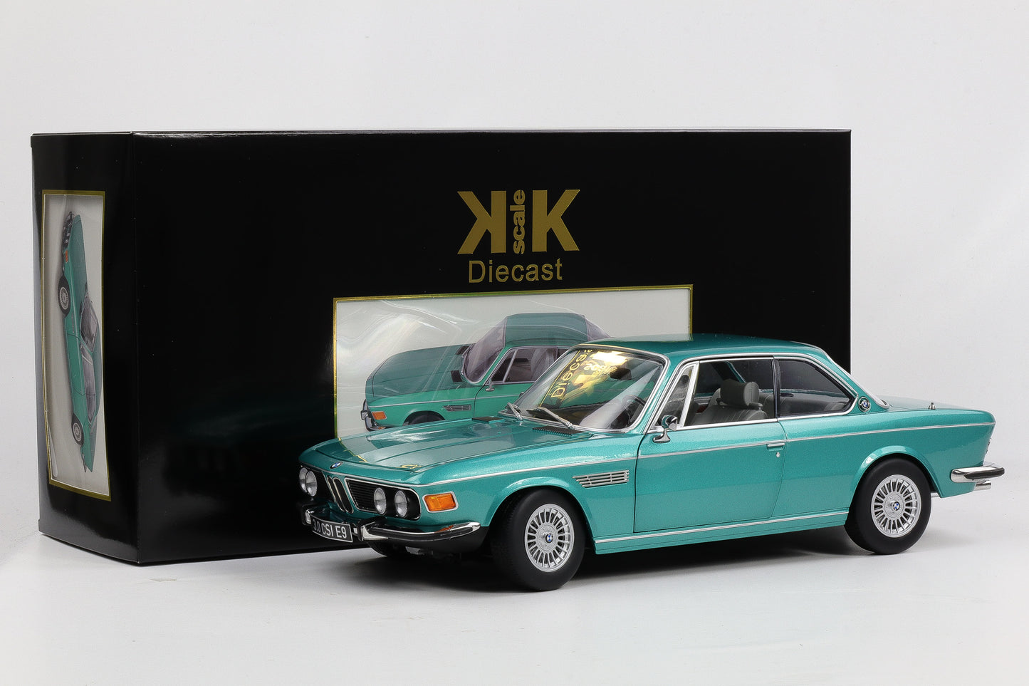 1:12 KK-Scale BMW 3.0 CSI E9 mit Alpina Felgen 1971 türkis metallic diecast