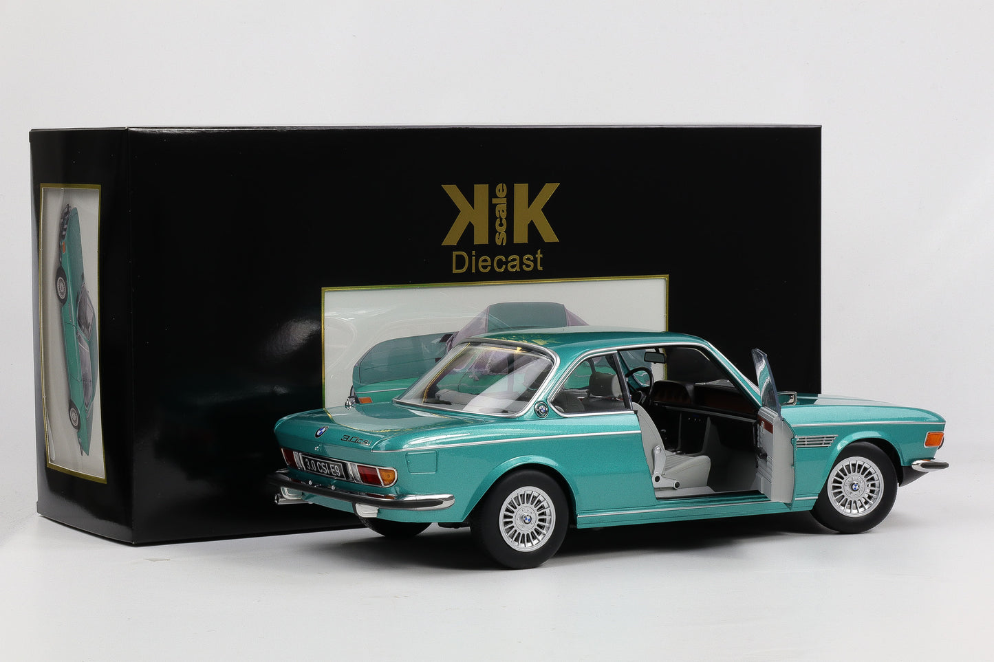 1:12 KK-Scale BMW 3.0 CSI E9 mit Alpina Felgen 1971 türkis metallic diecast
