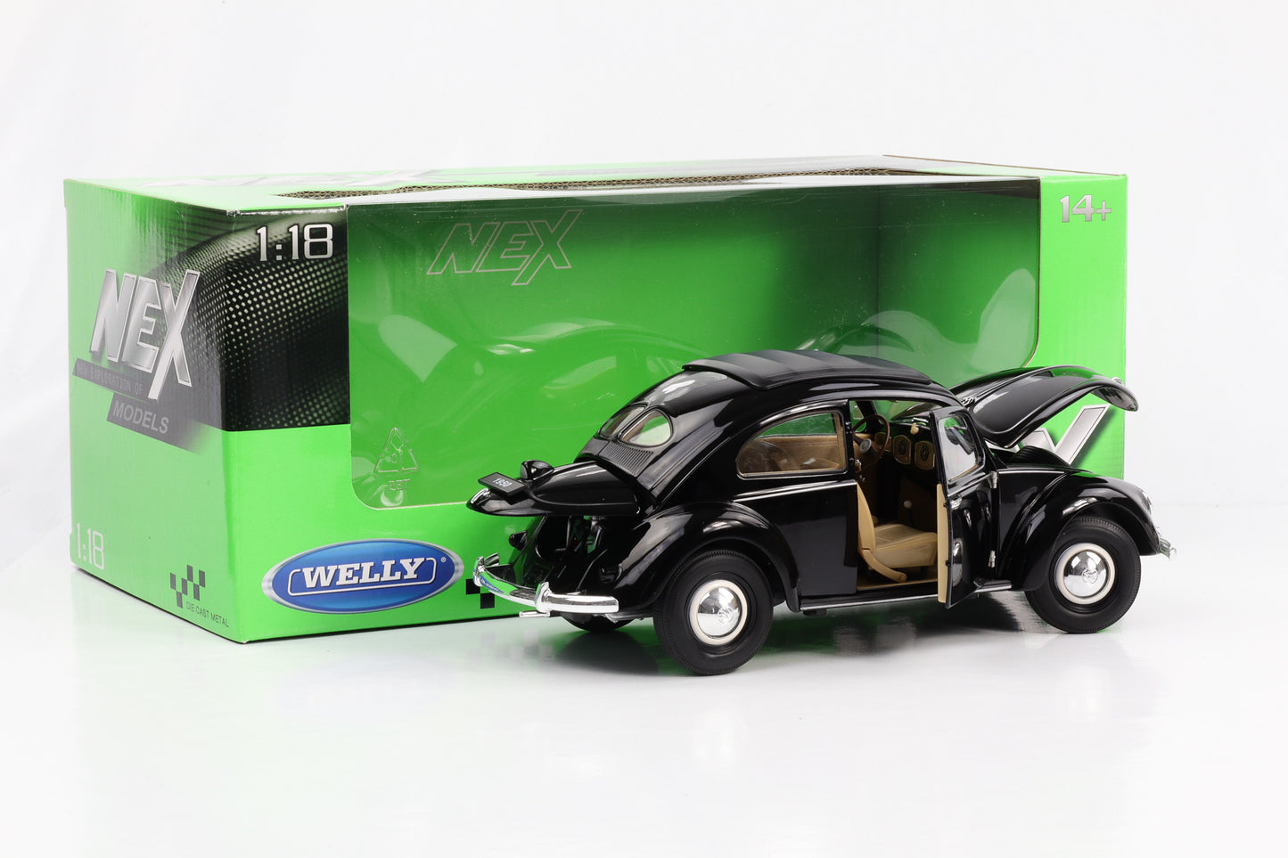 1:18 Volkswagen Classic Beetle 1950 schwarz Welly NEX diecast