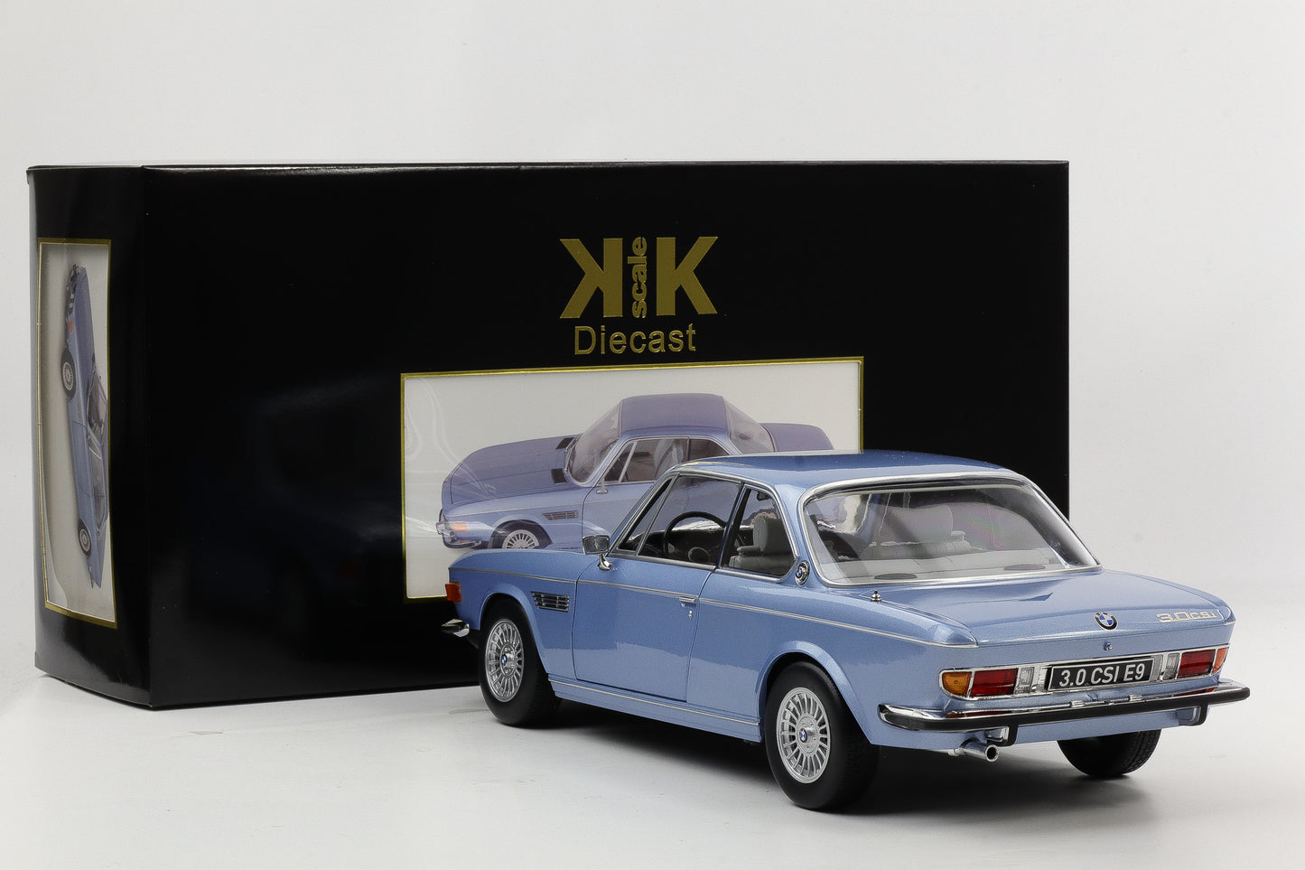 1:12 KK-Scale BMW 3.0 CSI E9 mit Alpina Felgen 1971 hellblau-metallic diecast
