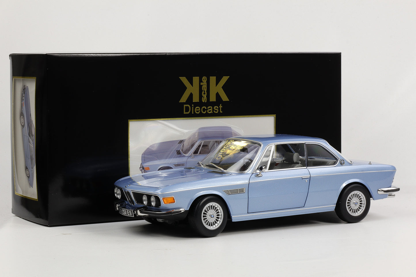 1:12 KK-Scale BMW 3.0 CSI E9 mit Alpina Felgen 1971 hellblau-metallic diecast