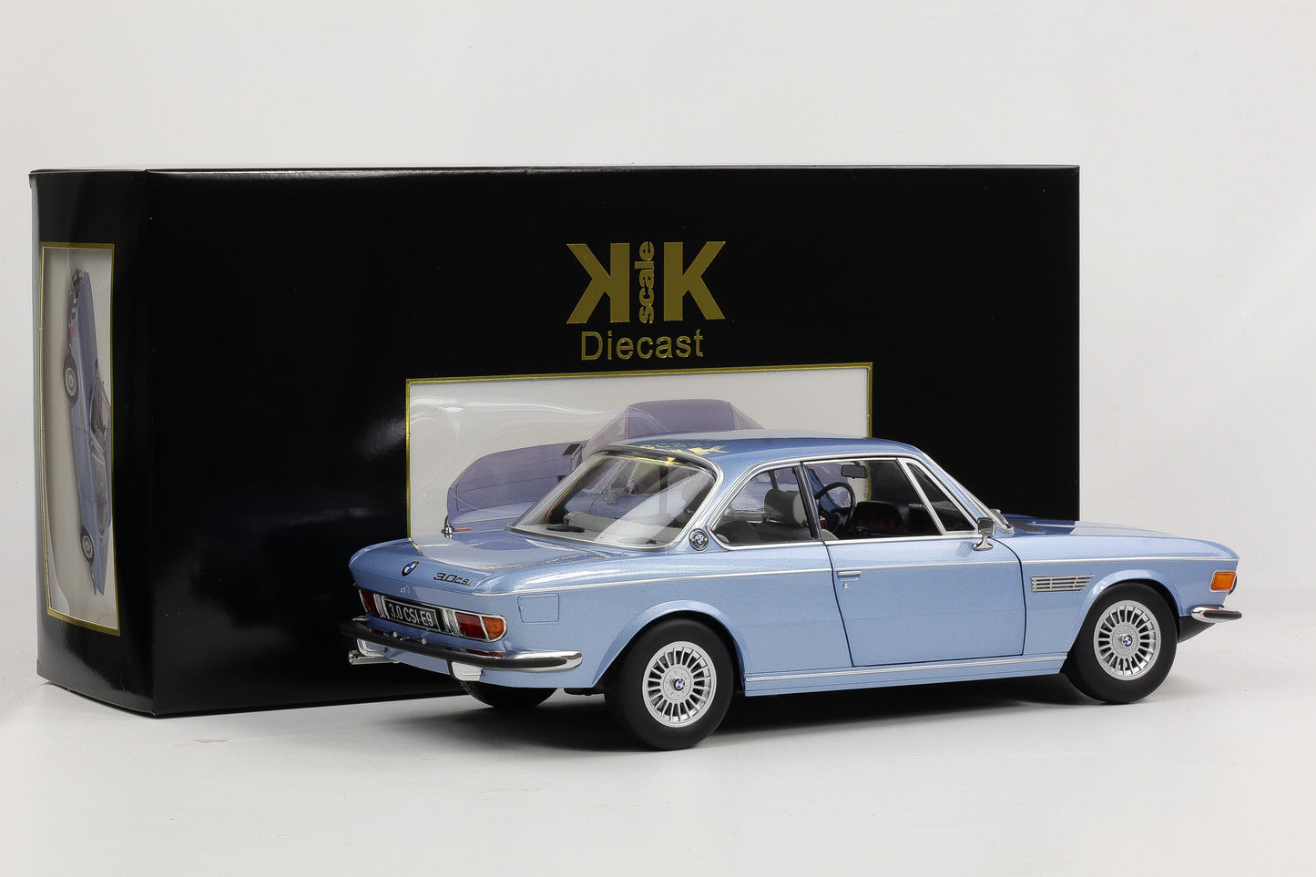 1:12 KK-Scale BMW 3.0 CSI E9 mit Alpina Felgen 1971 hellblau-metallic diecast