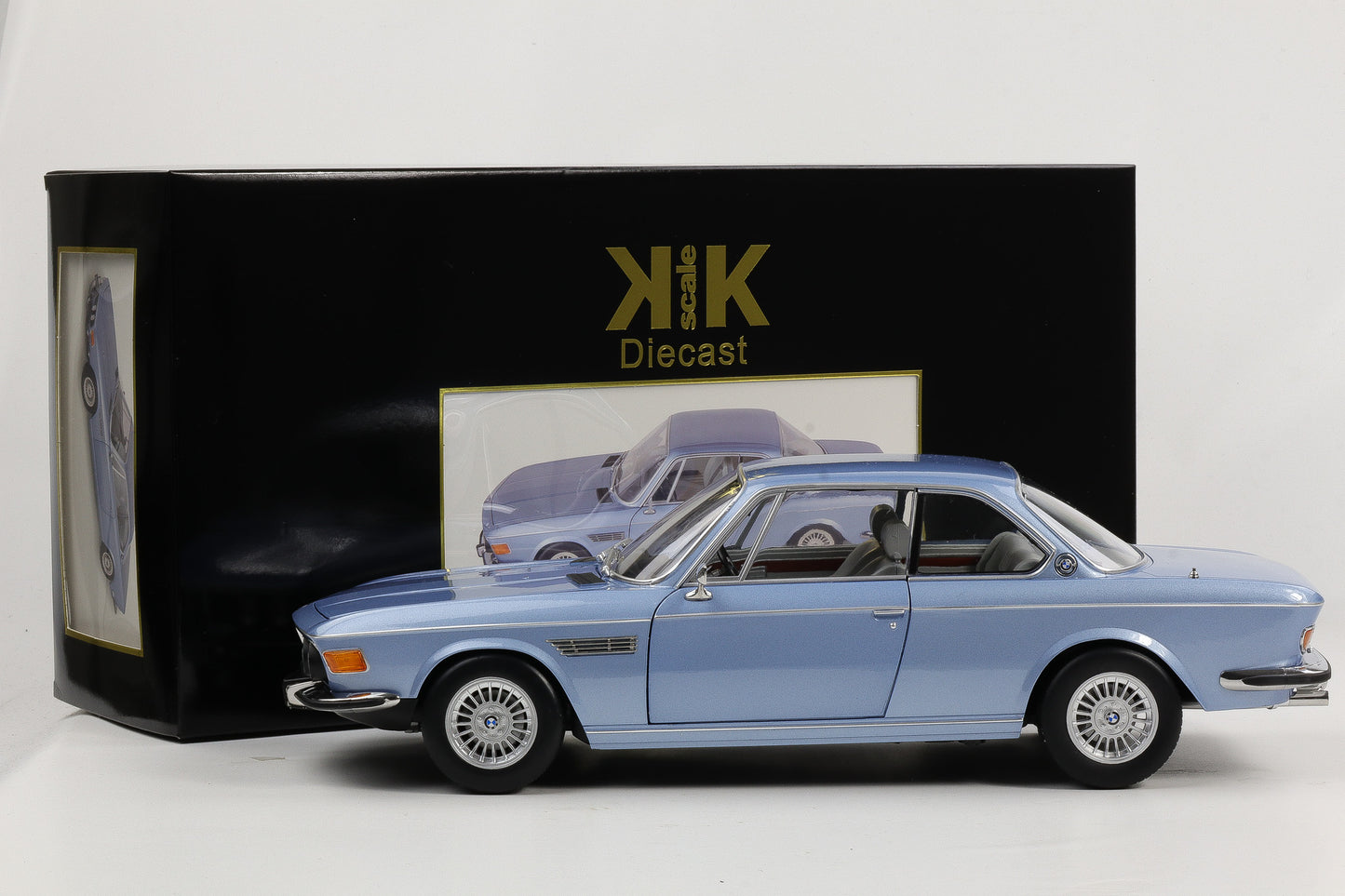 1:12 KK-Scale BMW 3.0 CSI E9 mit Alpina Felgen 1971 hellblau-metallic diecast