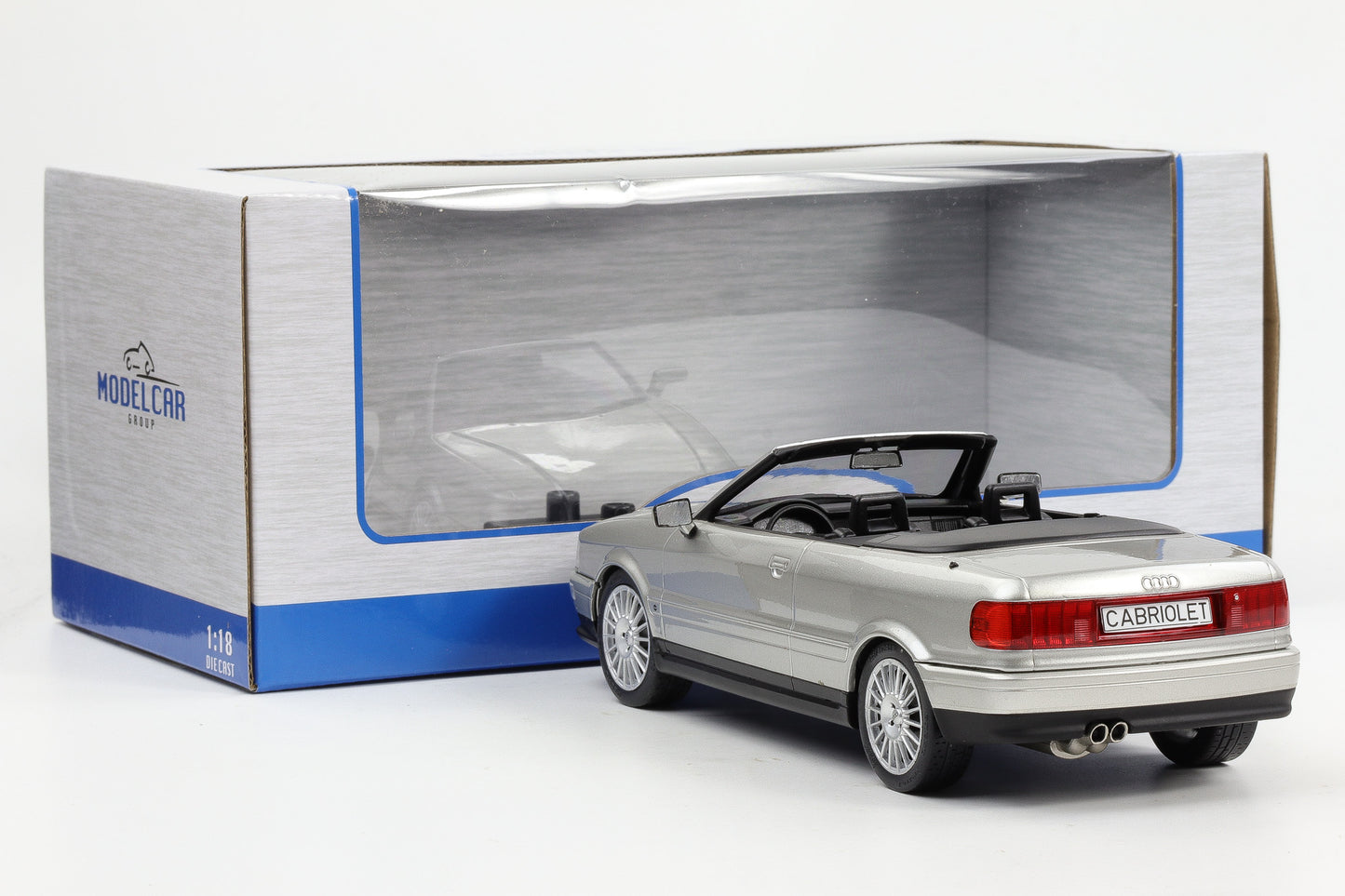 1:18 MCG Audi 80 B3 Cabrio 1991 silber diecast
