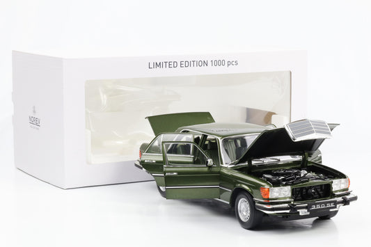 1:18 Mercedes-Benz 350 SE W116 US Version 1973 grünmetallic Norev limited