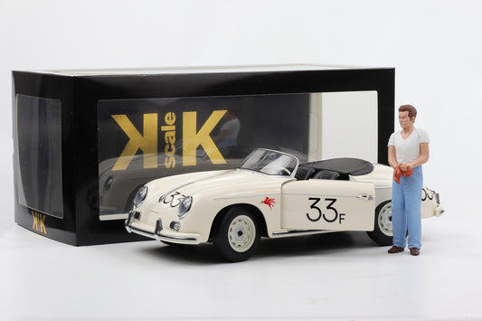 1:12 KK-Scale Porsche 356 A Speedster #33 weiss mit Figur James Dean 1955