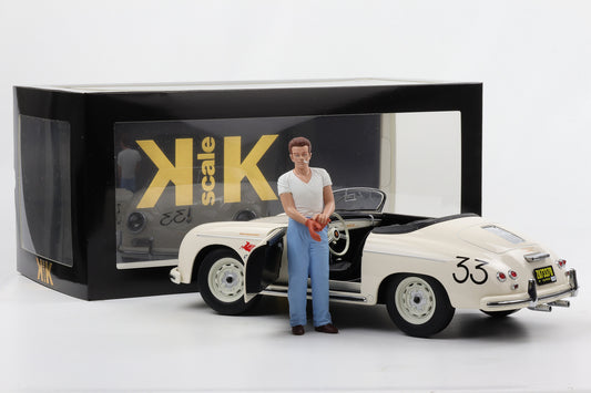 1:12 KK-Scale Porsche 356 A Speedster #33 weiss mit Figur James Dean 1955