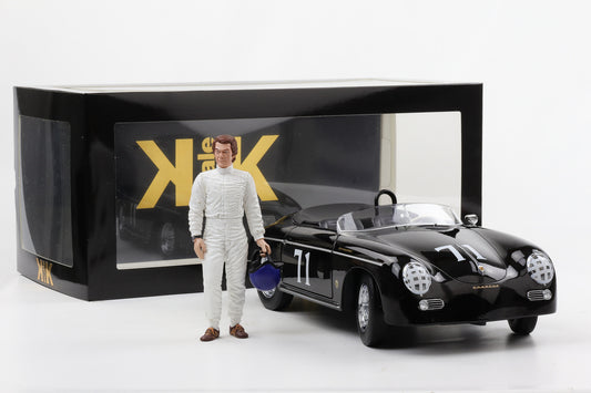 1:12 KK-Scale Porsche 356 A Speedster #71 schwarz mit Figur Steve McQueen 1955