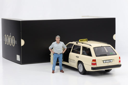 1:18 Mercedes-Benz 300 D T-Modell Taxi S 124 Norev incl Fahrer Figur Kurt