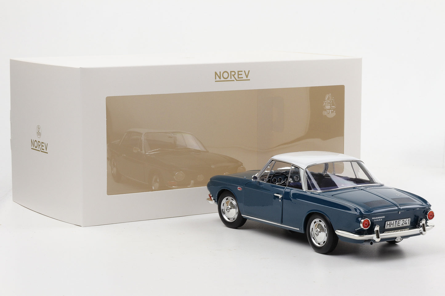 1:18 Norev VW Volkswagen Karmann Ghia 1500 Typ 34 1961 Sea blue/ white limited