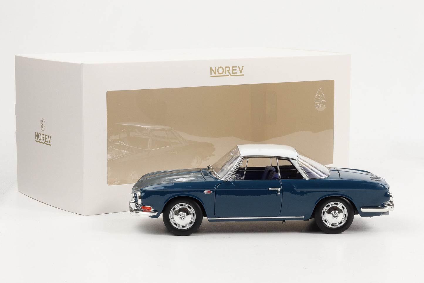 1:18 Norev VW Volkswagen Karmann Ghia 1500 Typ 34 1961 Sea blue/ white limited
