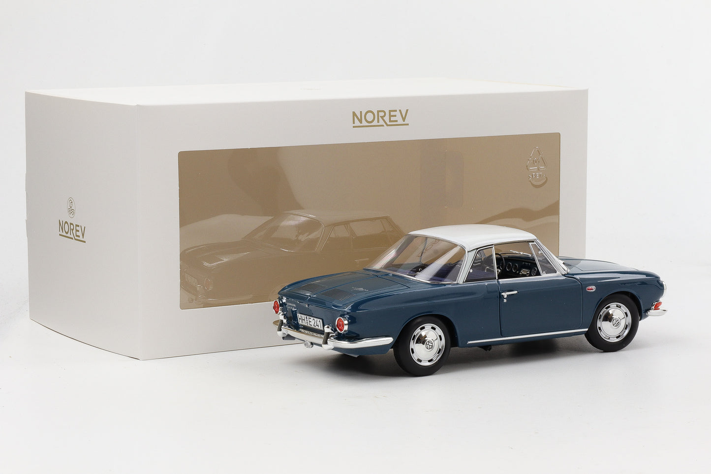 1:18 Norev VW Volkswagen Karmann Ghia 1500 Typ 34 1961 Sea blue/ white limited